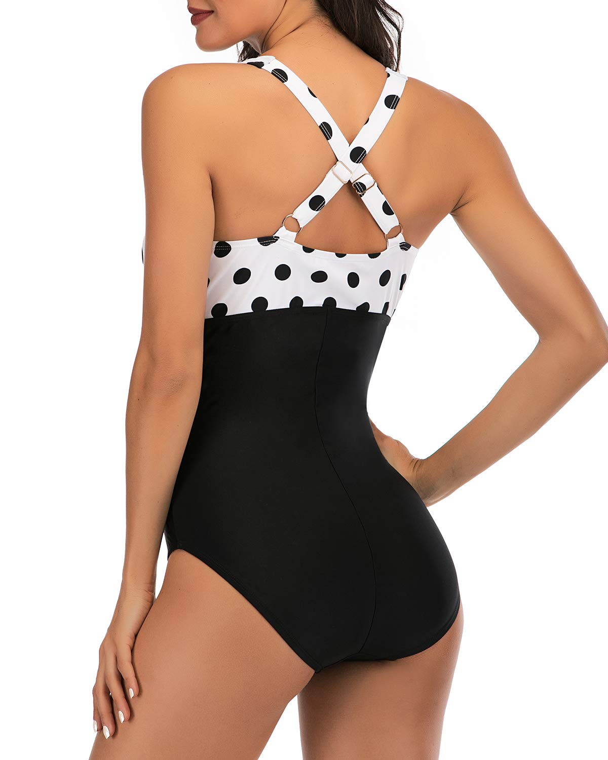 V Neck Ruching Swimsuits for Women - Tummy Control Beachwear for Swimming & Sunbathing