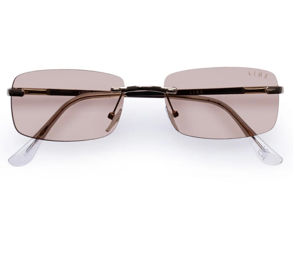 Ursa Polarized Sunglasses for Women & Men - Bright Gold Frame with Tan Tint Lenses - UV Protection, Fashionable & Lightweight for Driving, Beach & Outdoor Activities