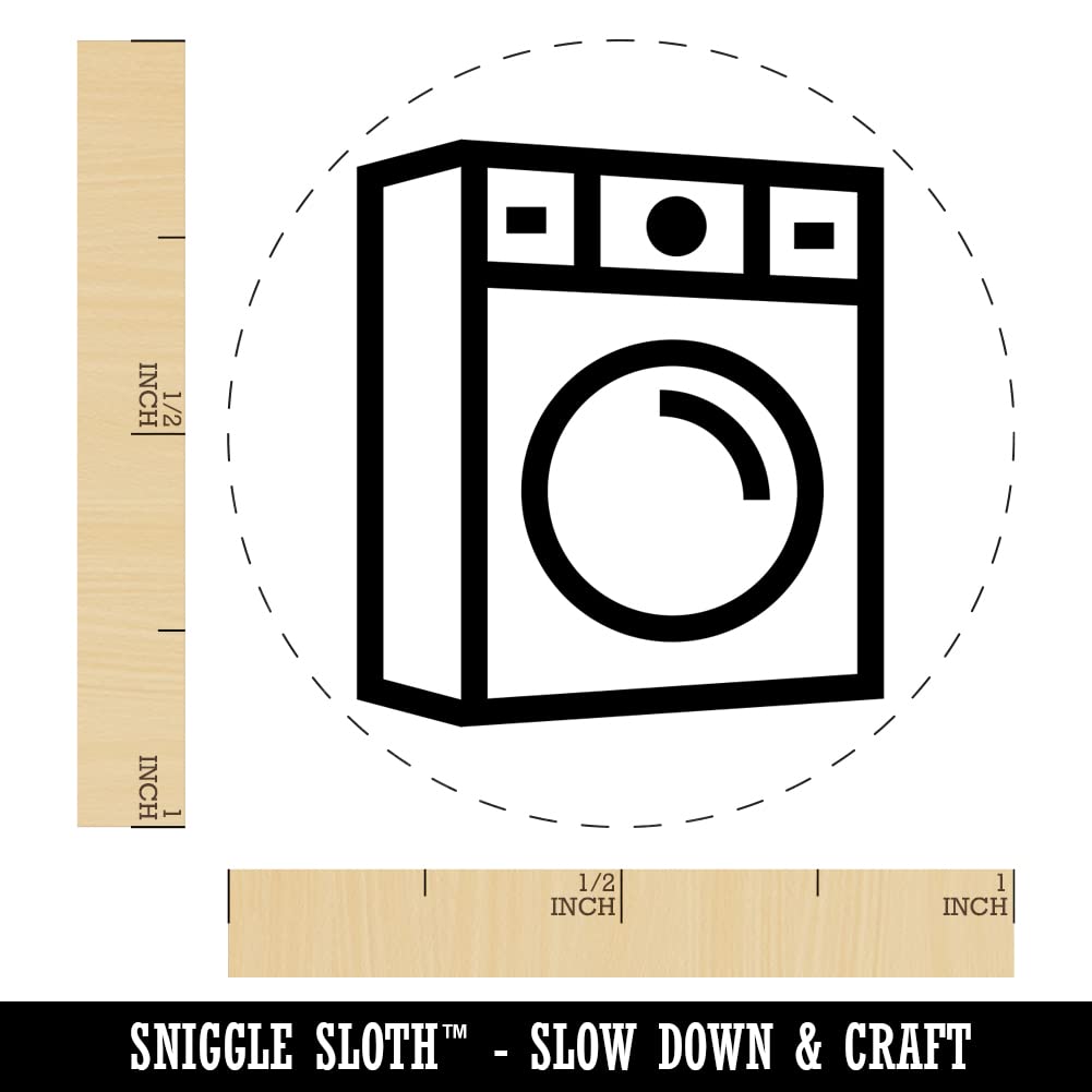 Self-Inking Rubber Stamp for Washing Machine - 1 Inch Medium Red Ink Stamper for Crafting, Planners & Laundry Labels - Perfect for DIY Projects & Organization