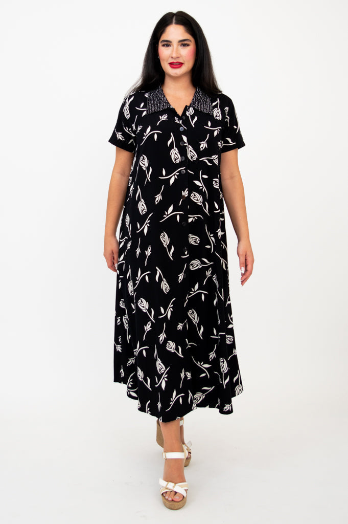 Cissy Women's Summer Short Sleeve Dress - Floral Print Casual Sundress for Beach, Vacation & Daily Wear