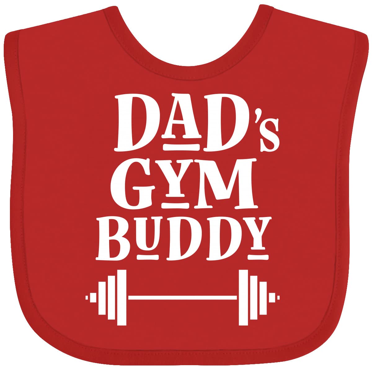 Inktastic Daddy Gym Buddy Workout Fitness Baby Bib - Soft Cotton Drool Bib for Active Dads & Babies - Perfect for Gym, Jogging & Father-Child Bonding Time
