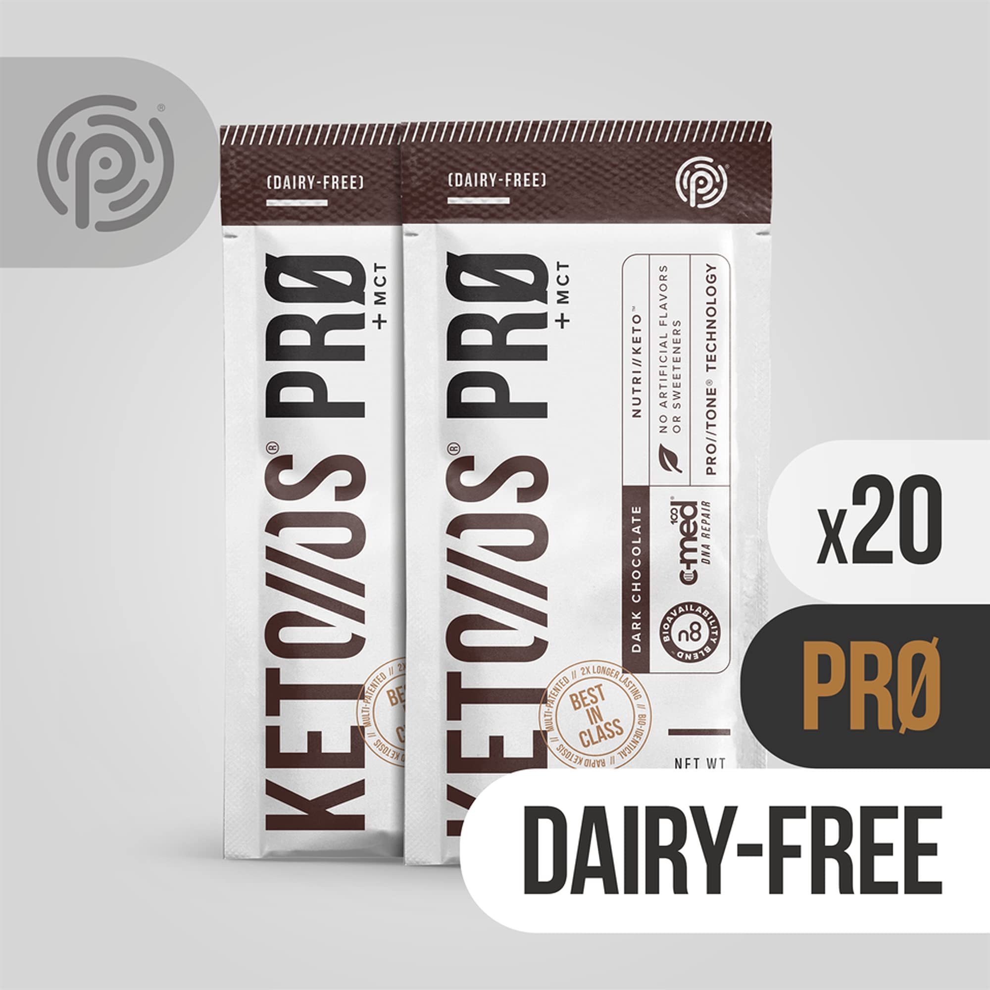 Pruvit Keto//OS Pro Dark Chocolate + MCT Ketones Supplement - 20 Pack for Energy Boost, Digestion & Anti-Aging | Perfect for Keto Diet, Weight Management & Active Lifestyle