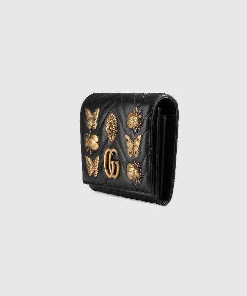 Gucci GG Marmont Continental Wallet with Animal Studs - Black Leather Designer Wallet for Women | Perfect for Everyday Use, Parties & Gift Giving