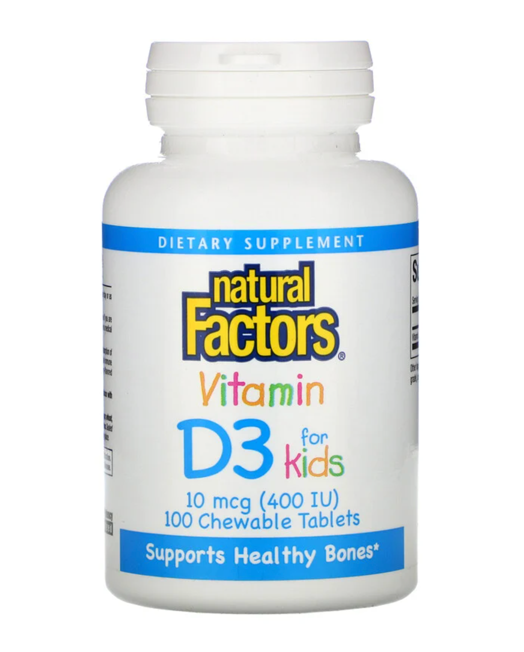 Best Vitamin D3 for Kids 400 IU (10 mcg) - Immune Support & Bone Health - Easy Chewable Tablets for Daily Use at Home or School