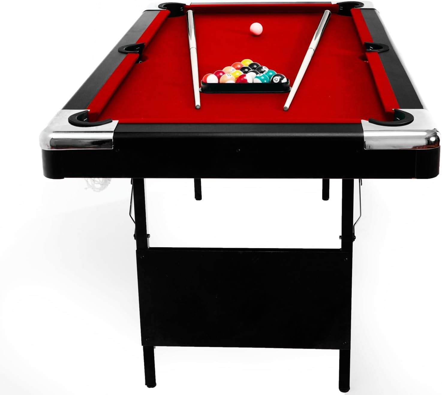5.5ft, 6ft & 7ft Portable Foldable Billiard Pool Table Set with Balls, Cues, Chalks & Brush - Multi-Game Family Entertainment for Home, Game Room & Office