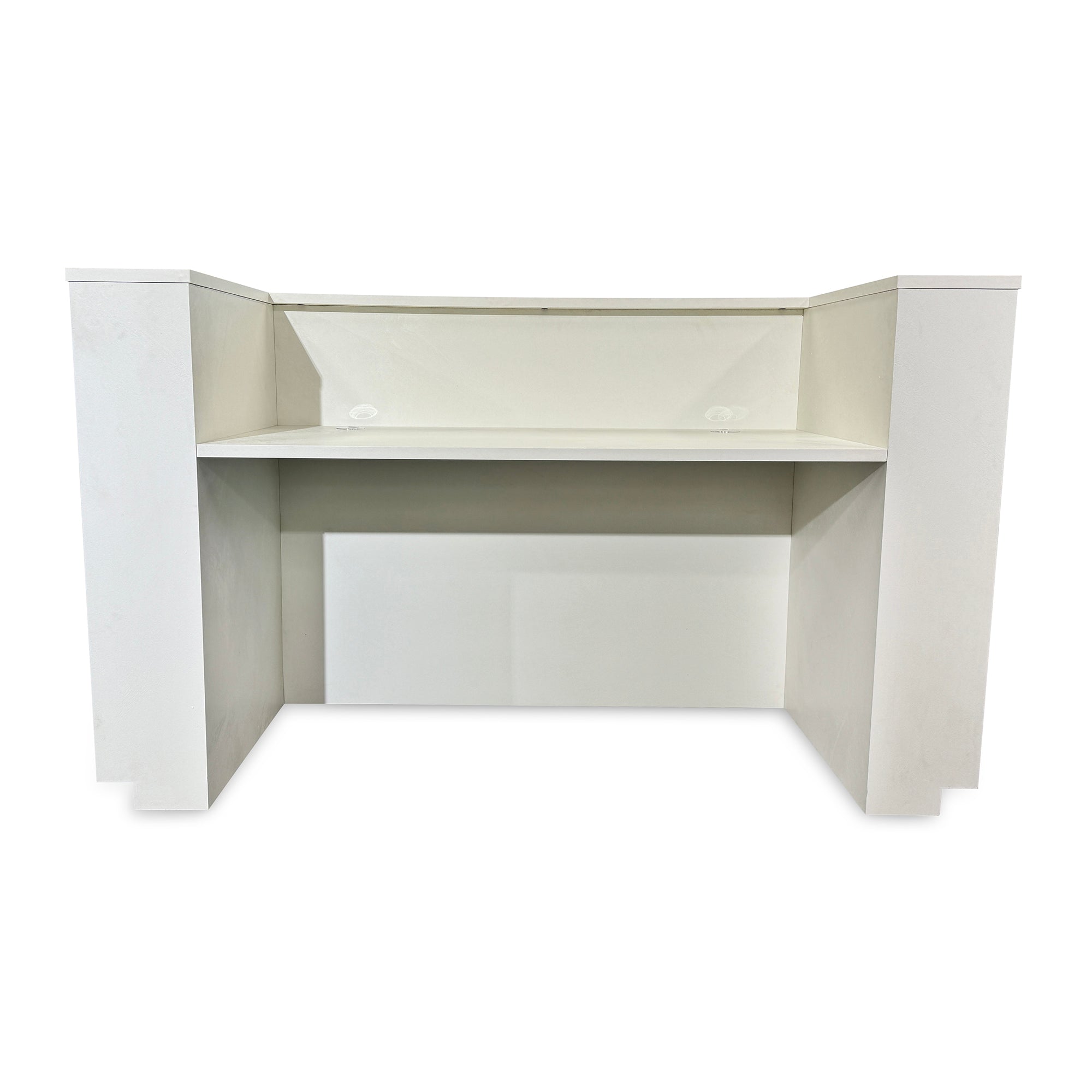 Premium HALO 180cm Reception Desk - Solid Oak & White Finish - Perfect for Office, Hotel, and Corporate Lobby Reception Areas