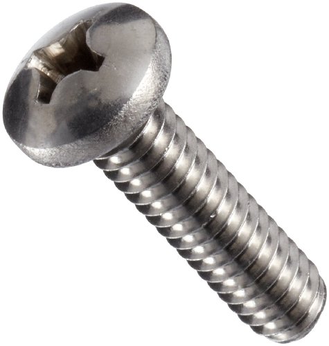 Small Parts Stainless Steel Machine Screws - Plain Finish, Pan Head, Phillips Drive, ASME B18.6.3 Compliant, 1/4