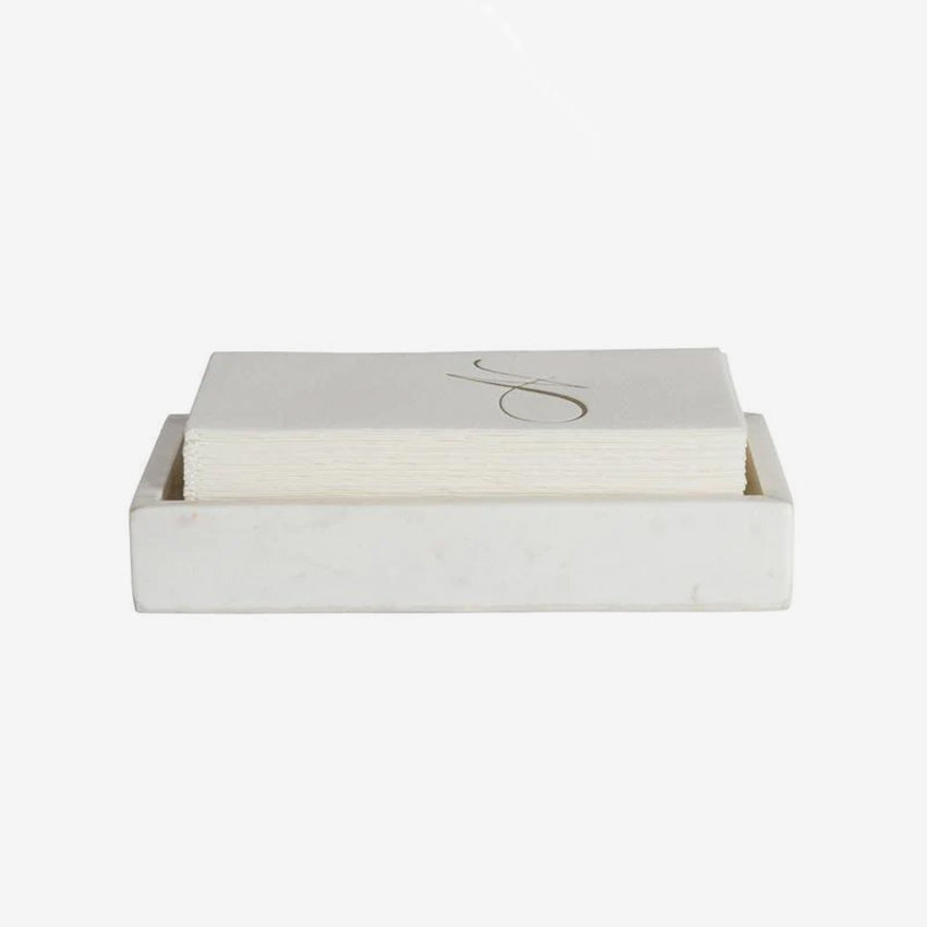 Belle de Provence Marble Napkin Holder Tray - Elegant Table Decor for Dining, Kitchen, and Party Serving | Perfect for Weddings, Restaurants, and Home Organization