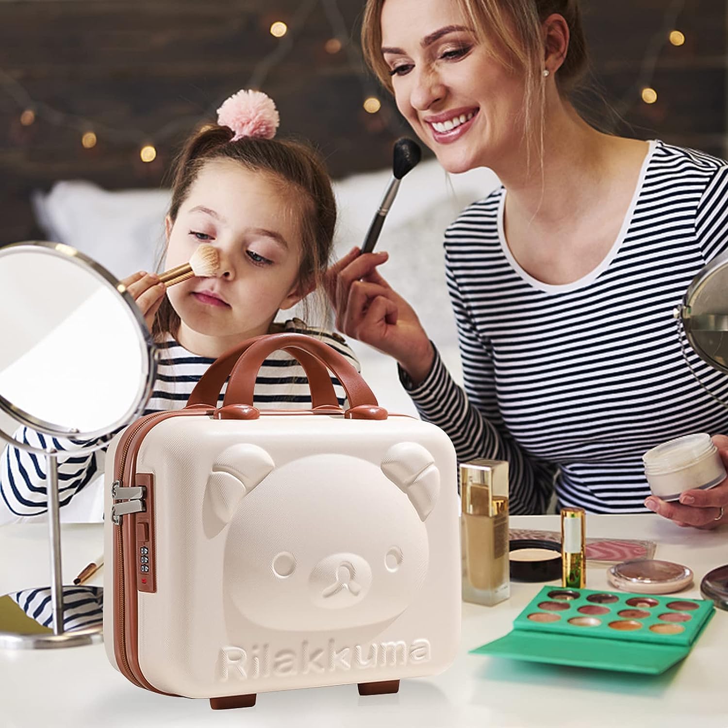 TONSYL Small Hard Shell Travel Makeup Case - Waterproof Cosmetic Organizer Bag for Carry-On Luggage, Portable Vanity Box, Perfect for Airplane, Gym & Weekend Trips
