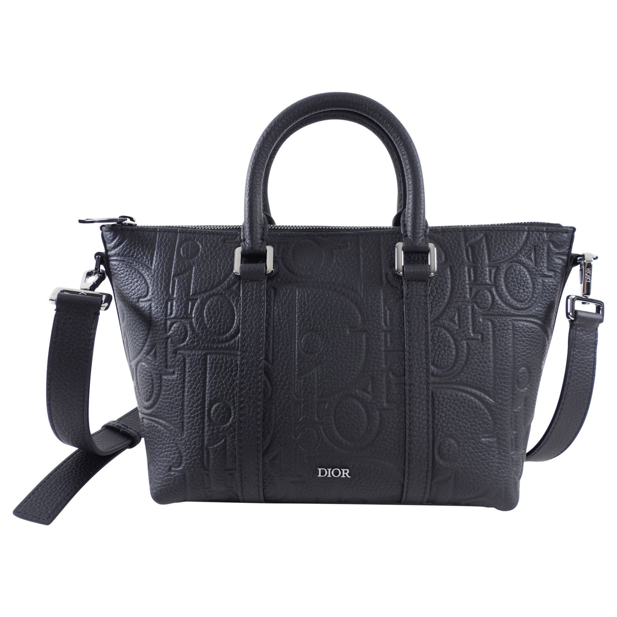 Christian Dior Black Gravity Leather Weekender 25 Bag - Luxury Travel Bag for Women, Perfect for Weekend Getaways & Business Trips