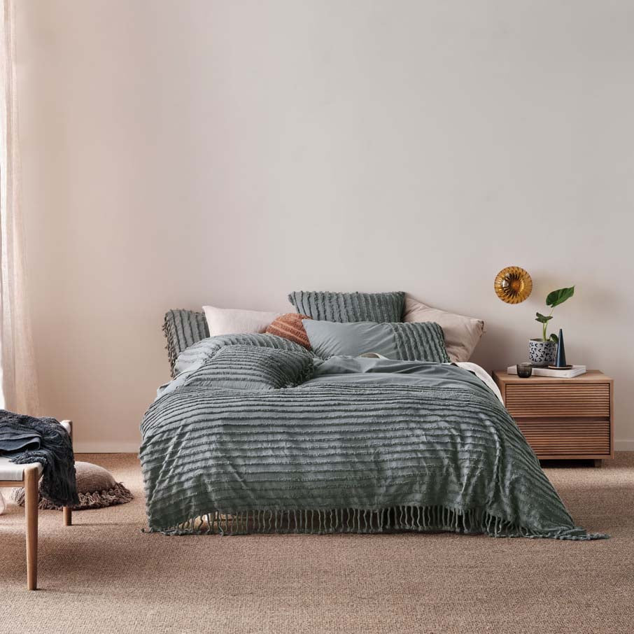 Dunaway Petrol Quilt Cover Set - Super King Size Bedding for Luxurious Comfort | Perfect for Master Bedrooms & Guest Rooms