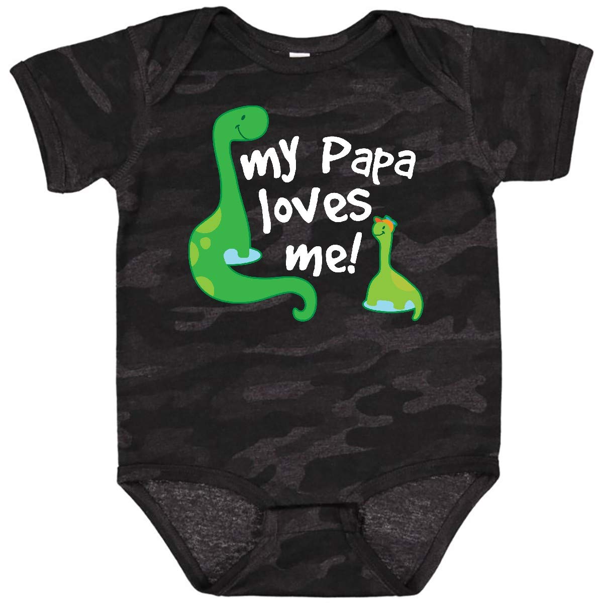 Inktastic My Papa Loves Me Dinosaur Baby Bodysuit - Cute Dino Print Onesie for Infants & Toddlers - Perfect for Father's Day, Family Photos & Everyday Wear