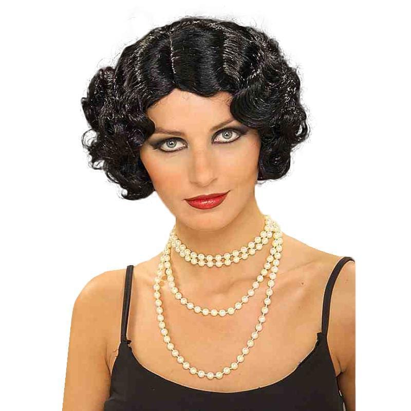 Black Flapper Wig for Women - 1920s Vintage Bob Hairstyle Costume Wig - Perfect for Gatsby Parties, Halloween, and Themed Events
