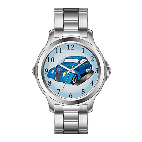 Elegant Women's Fashion Watch - Japanese Quartz Movement, Stainless Steel Bracelet, Date Display - Perfect Christmas Gift (Minotti Ford Coupe 1937 Inspired, Blue Dial) | Ideal for Holiday Gifting, Office Wear & Special Occasions