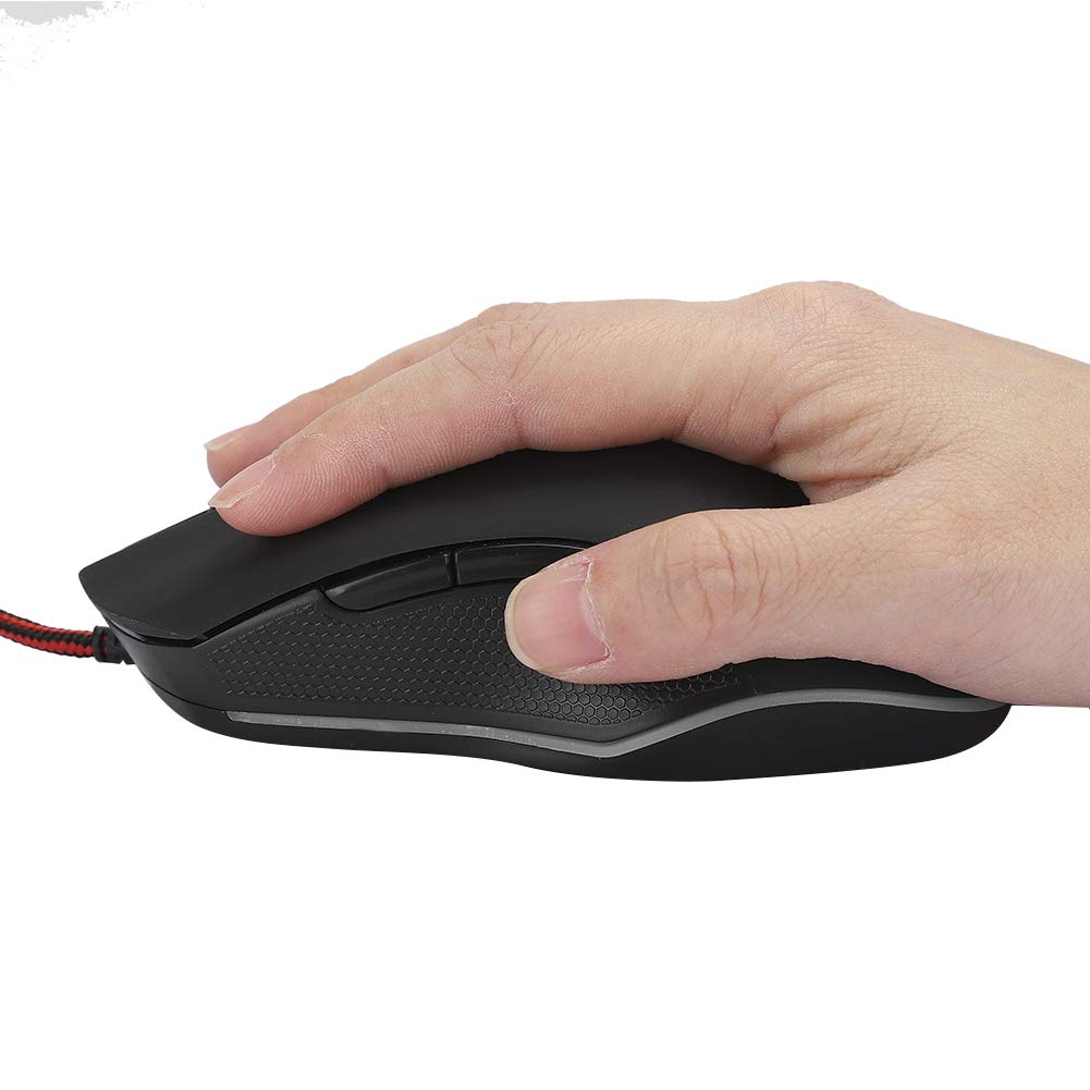 Fasient1 Wired Gaming Mouse USB - 8 Programmable Buttons, Mechanical Switches, 3200 DPI, RGB Breathing Light - Ergonomic PC Gaming Mouse for Laptop & Desktop (Black) - Perfect for FPS, MOBA & MMO Games