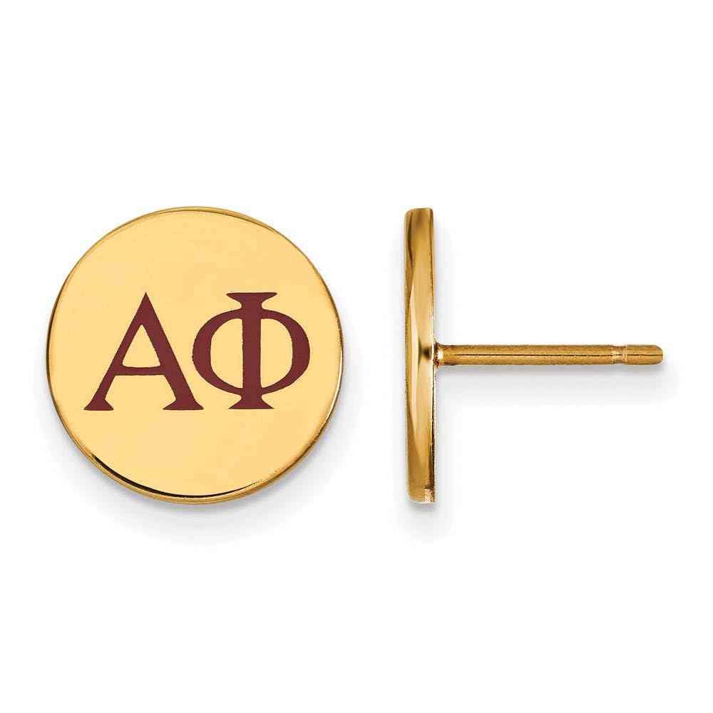 Sterling Silver Alpha Phi Enameled Post Earrings - Sorority Jewelry for Women, Greek Letter Earrings for College Students, Perfect for Formal Events & Sisterhood Gifts