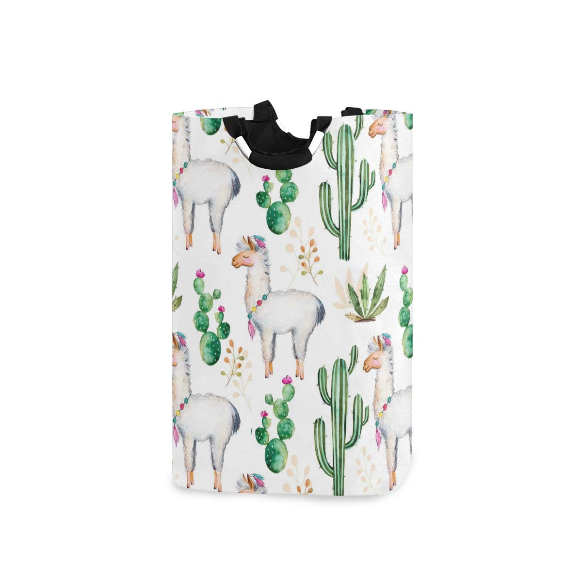 Collapsible Laundry Hamper with Tropical Animal & Cactus Flower Design - Foldable Clothes Storage Bin, Multi-Purpose for Laundry, Shopping, Toy & Book Organization | Perfect for Bedroom, Bathroom & Dorm Room Storage