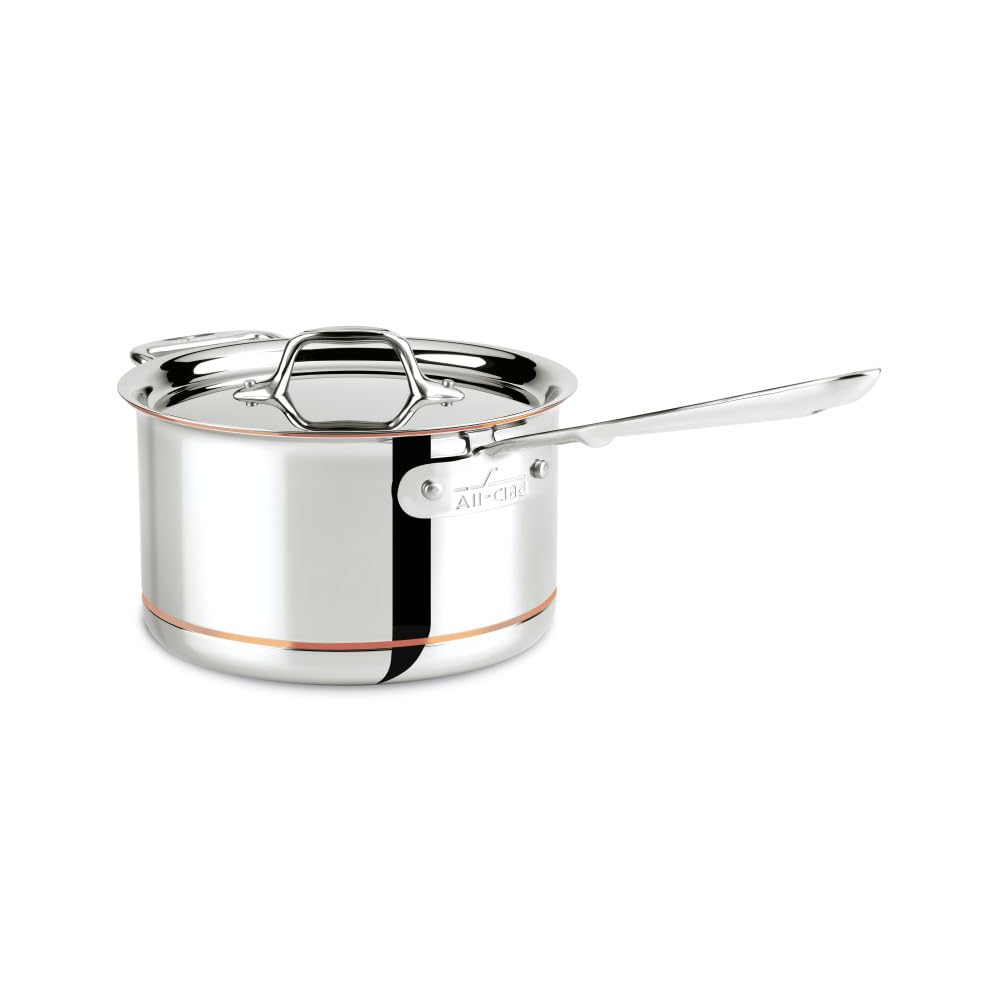 **All-Clad Copper Core 5-Ply Stainless Steel Sauce Pan 4 Quart – Induction & Oven Safe (Up to 600°F) – Premium Cookware for Sauces, Soups & Stews – Ideal for Home Chefs & Professional Kitchens**