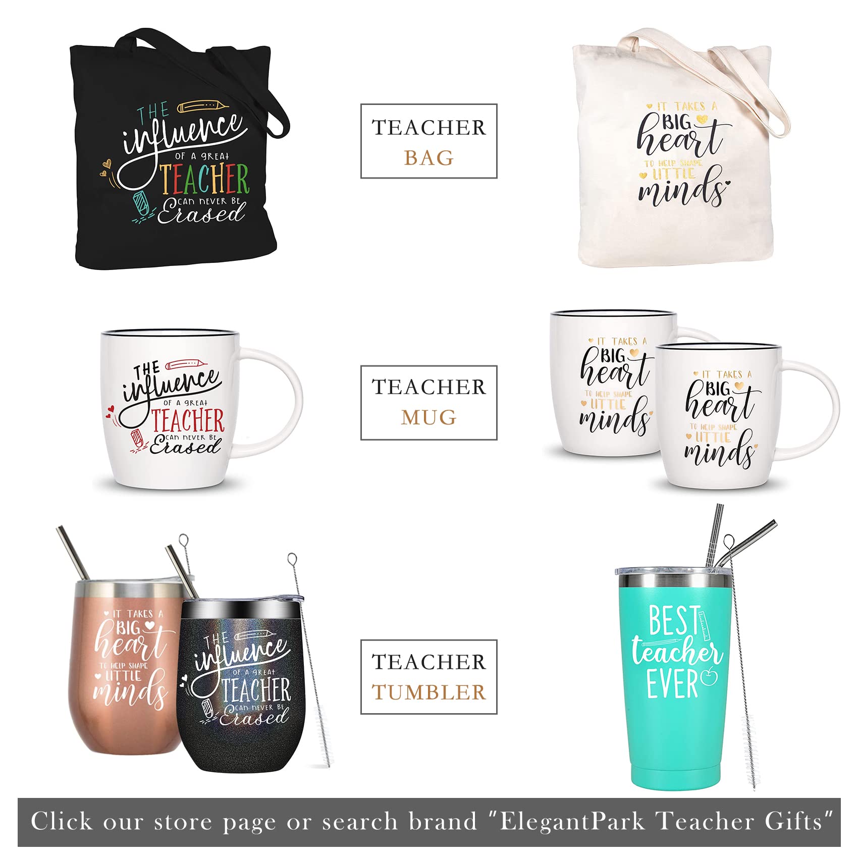 ELEGANTPARK Teacher Tote Bag with Pocket - Ivory 2 Pcs for Work, School & Gifts