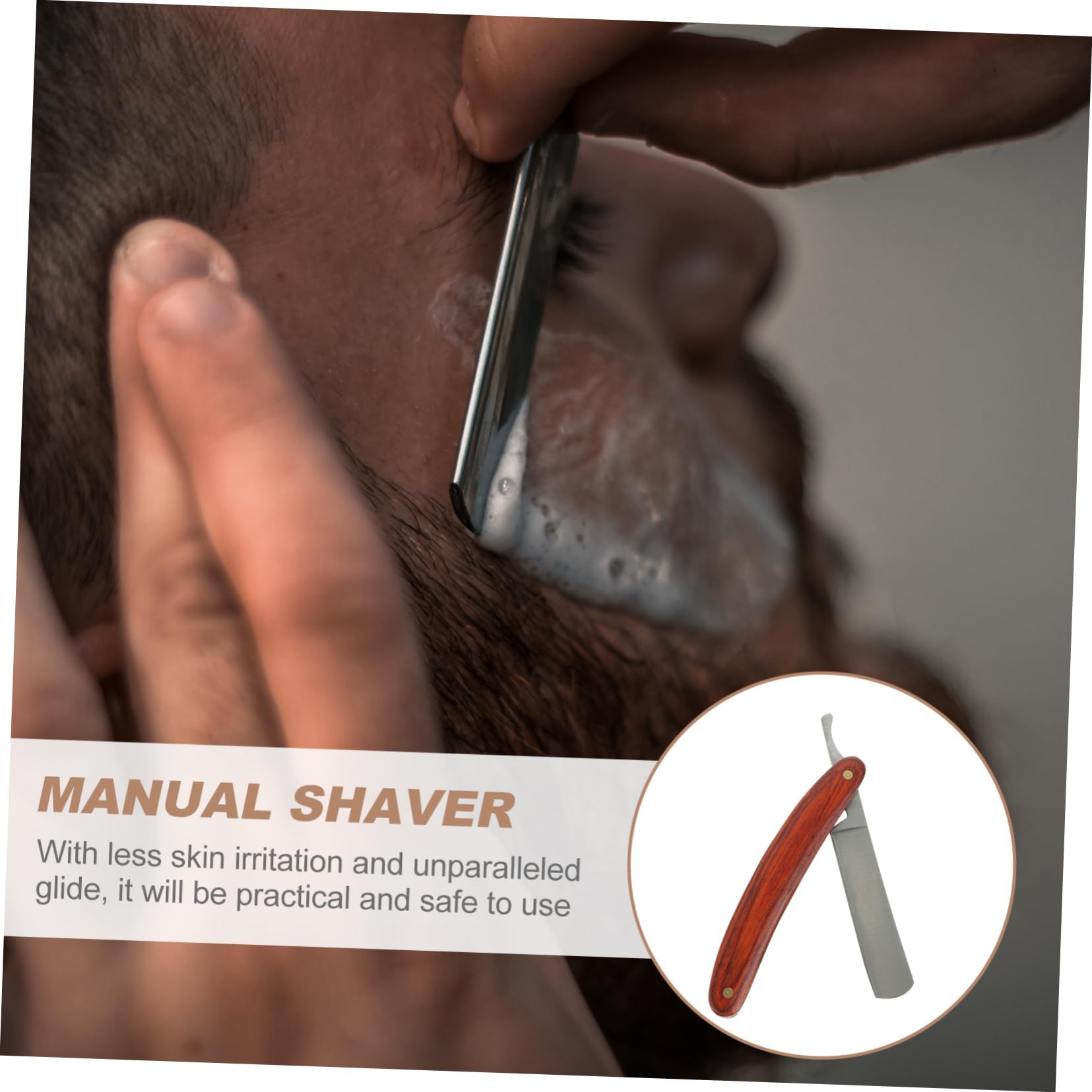 Premium Stainless Steel Men's Shaving Razor - Barber Straight Edge Razor for Smooth Shaving & Manscaping | Perfect for Daily Grooming, Travel & Professional Use
