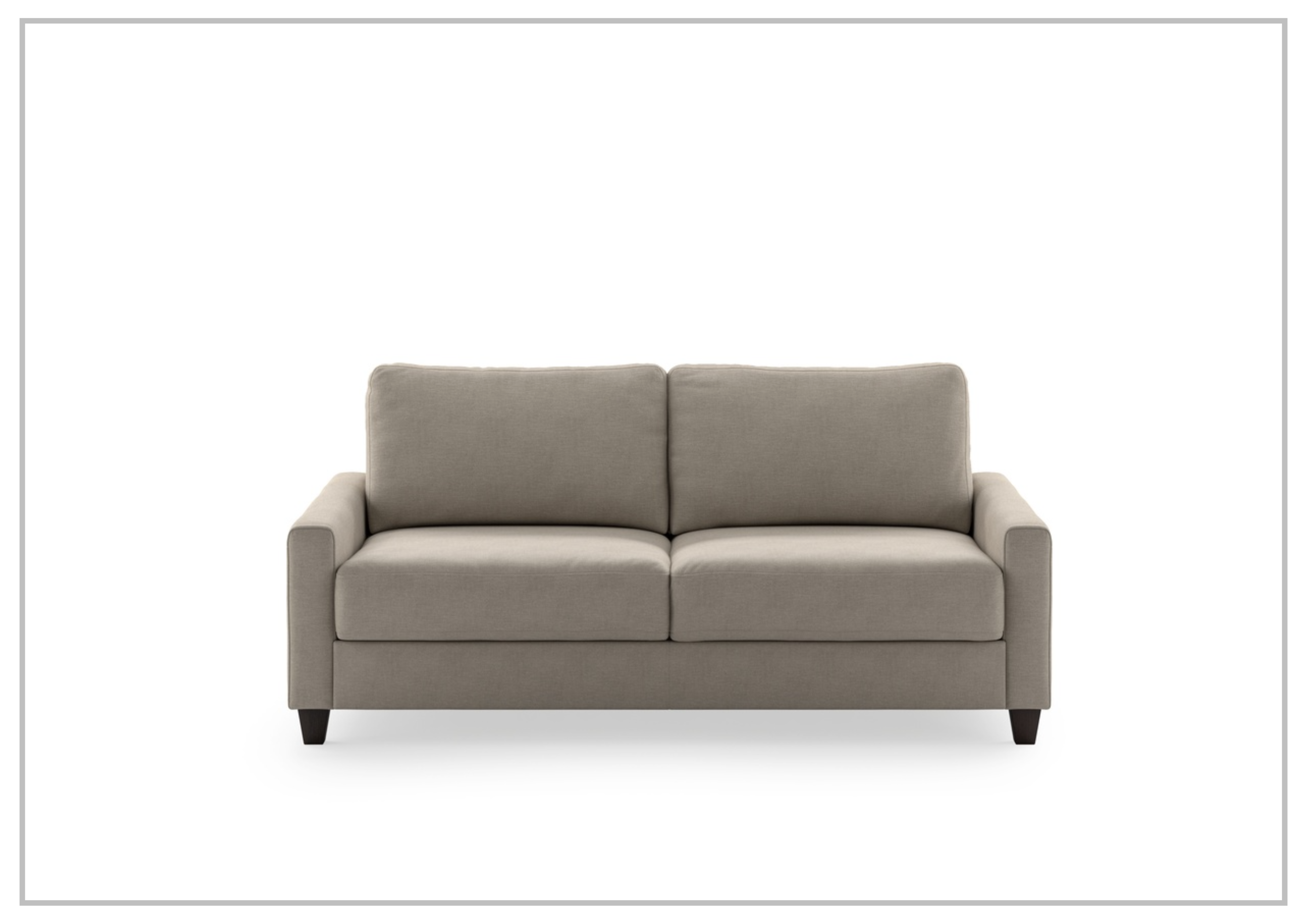 Luonto Nico Fabric Sleeper Sofa - Convertible Bed with Walnut or Chrome Legs - Full, Queen & King Size Options - Perfect for Small Spaces, Guest Rooms & Apartments
