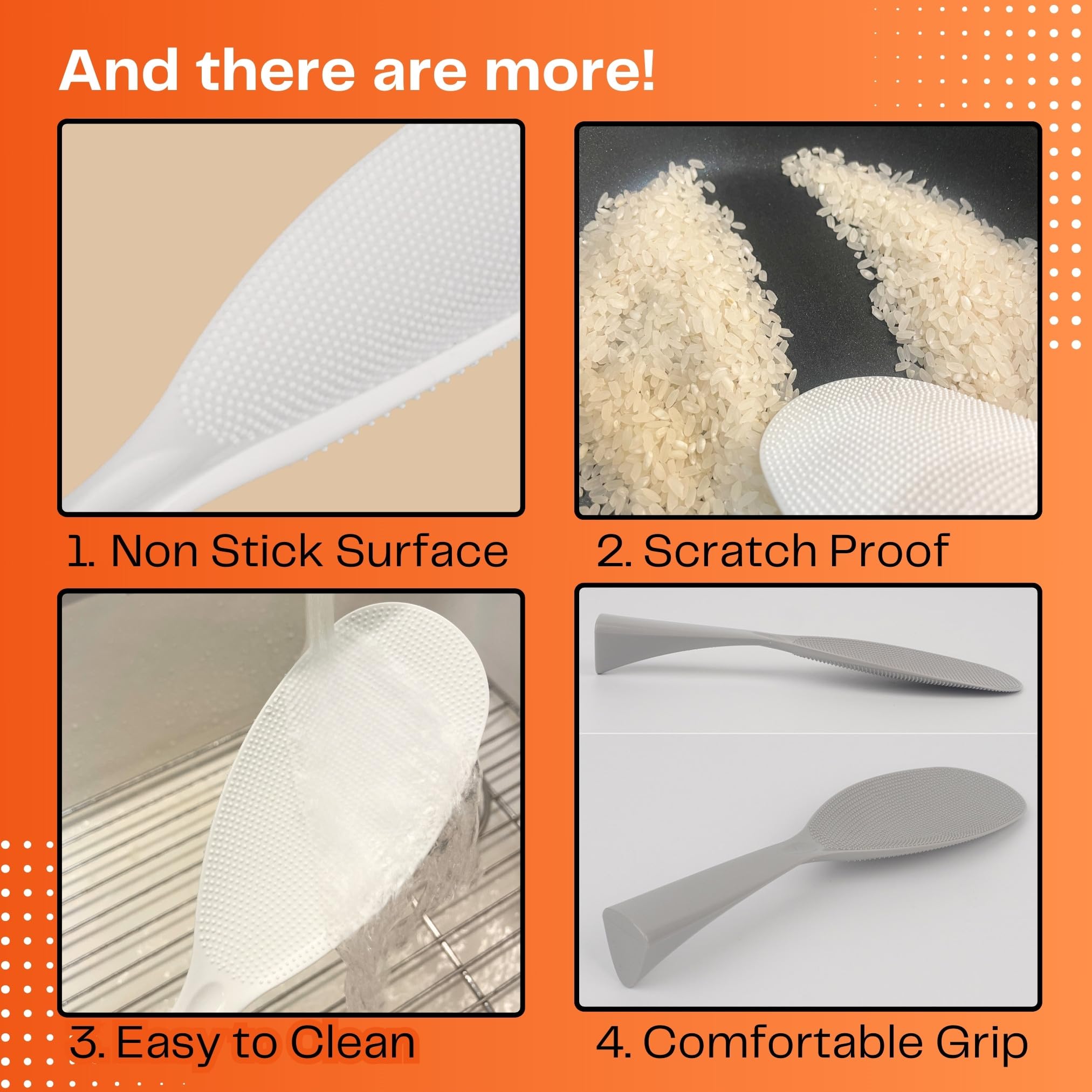 Extra Long Rice Paddle Spoon - Non-Stick Heat Resistant Rice Cooker Scooper & Spatula - Safe Kitchen Cookware Tool - Perfect for Serving Rice, Stirring, and Cooking - Made in Korea (White) - Ideal for Rice Cookers, Instant Pots, and Asian Cuisine