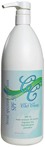 Club Classic Sunscreen SPF 50 (1 Quart) - Broad Spectrum UVA/UVB Protection, Water Resistant for 80 Minutes - Perfect for Swimming, Beach Days & Outdoor Sports