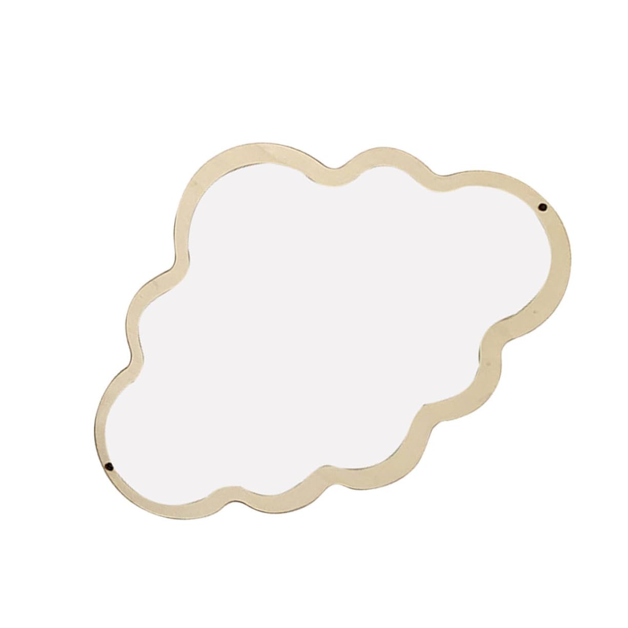 Cloud Shaped Vanity Mirror - Acrylic & Wood Hanging Dresser Mirror for Makeup, Cosmetic, and Desk Decor - Perfect for Bedroom, Bathroom, and Photo Props