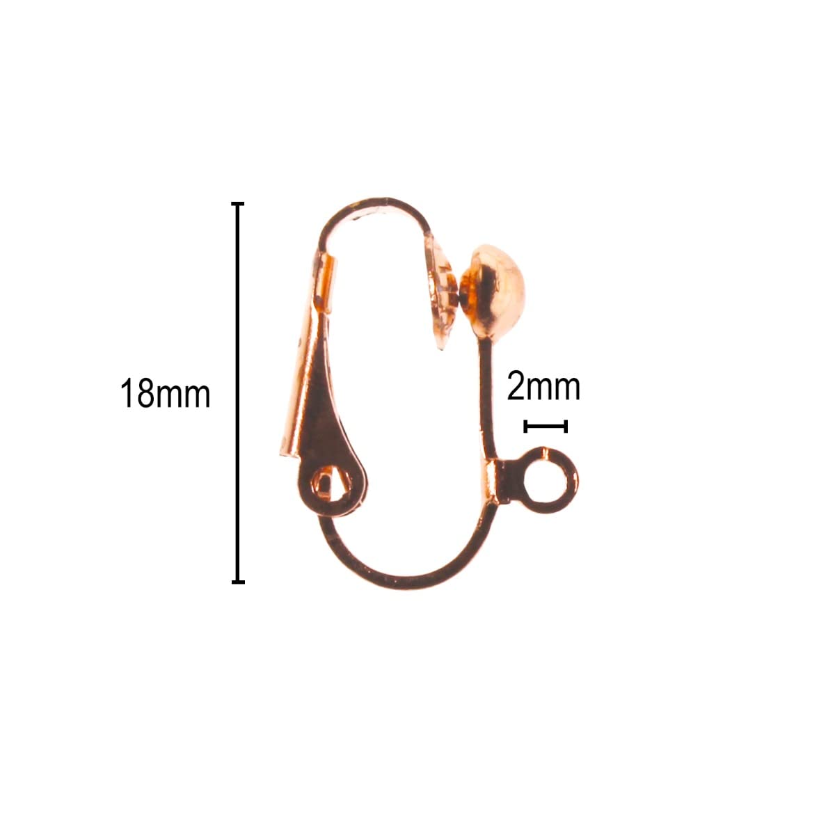 24 Pack Clip-On Earrings Hardware in Rose Gold – No-Piercing Earrings for Sensitive Ears, Costume Jewelry Making & DIY Fashion Accessories