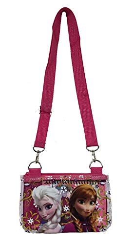 Frozen Elsa Pink Adjustable Strap Messenger Shoulder Crossbody Bag for Kids - Perfect for School, Travel & Disney Themed Parties
