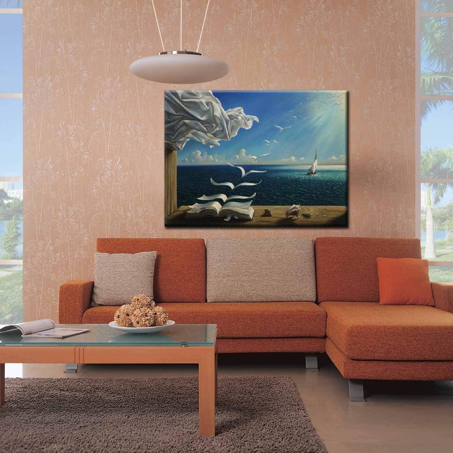 Salvador Dali Wall Art - The Wave Framed Canvas Painting Print - Ready to Hang Home Decor for Living Room, Bedroom & Office - Perfect for Modern Interior Design & Art Lovers