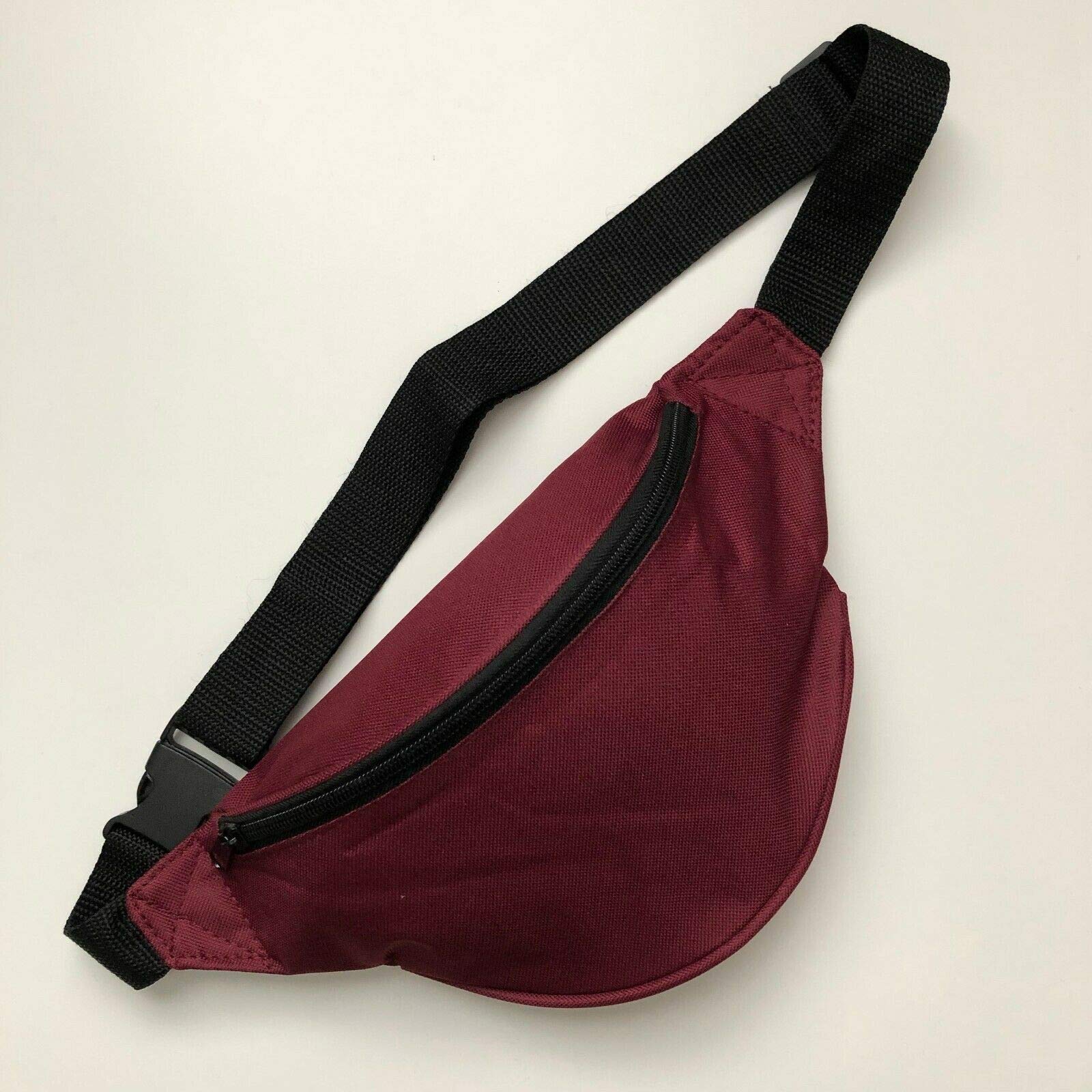 Stylish Burgundy Fanny Pack for Men & Women - Adjustable Waist Bag, Shoulder Bag & Lumbar Pack for Commuting, Travel & Outdoor Activities
