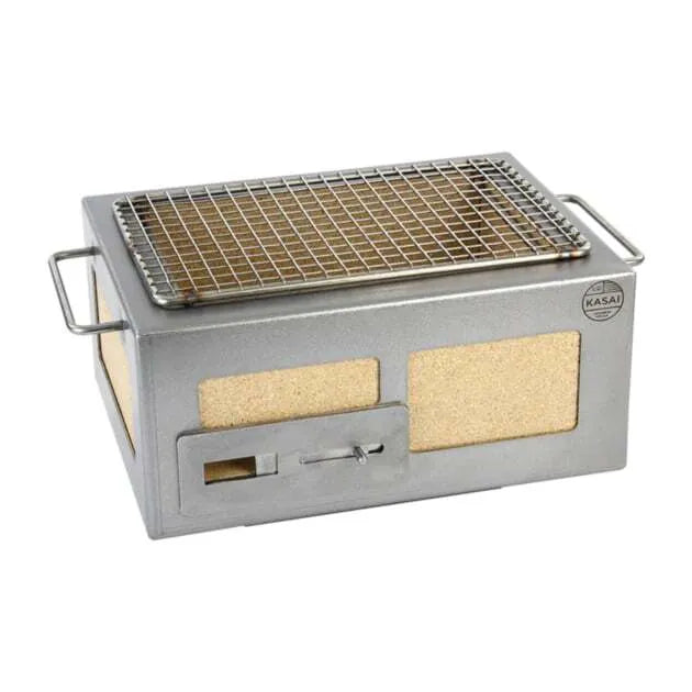 Nano Pro Kasai Konro Grill with Stainless Steel Frame V2 - Portable Japanese Charcoal BBQ Grill for Outdoor Camping, Backyard, Picnics & Tailgating