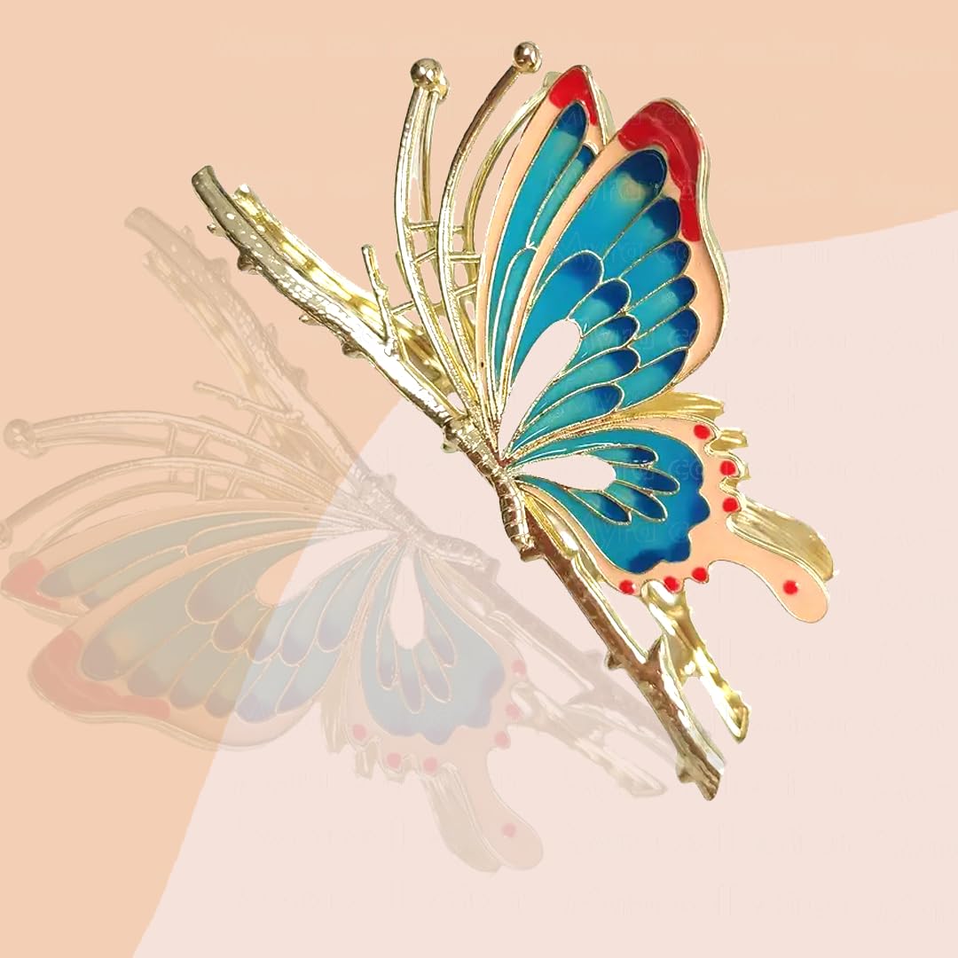 Myra Collection 1PC Trendy Butterfly Metal Hair Claw Clip - Elegant Hair Accessories for Women & Girls - Perfect for Parties, Weddings & Everyday Styling