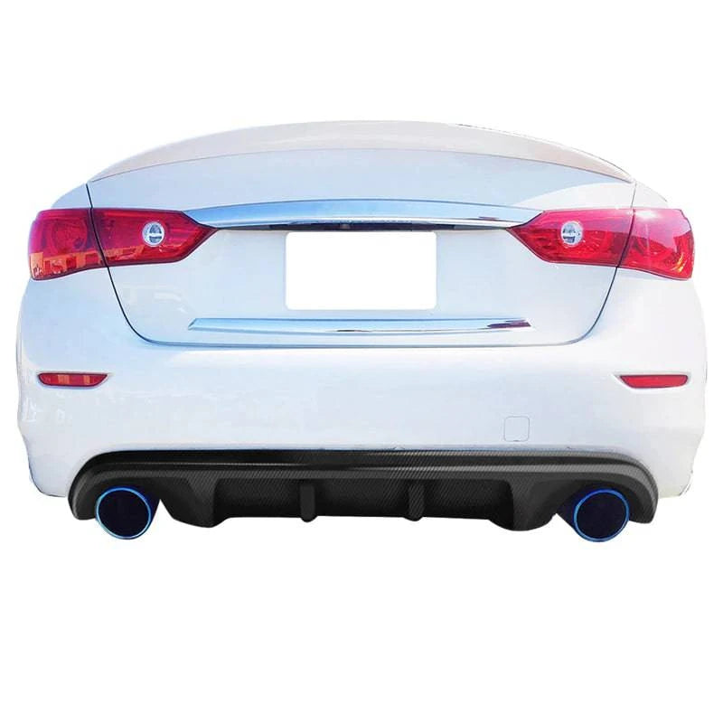 2014-2017 Infiniti Q50 Rear Bumper Lip Diffuser - ABS Plastic Car Body Kit for Enhanced Aerodynamics & Sporty Look - Perfect for Street Racing & Car Shows