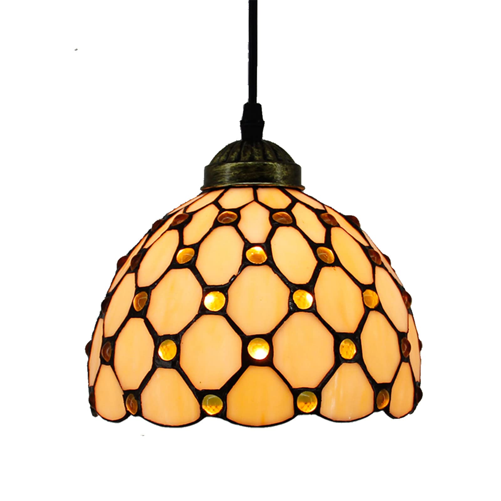 Vintage Mediterranean Pendant Lamp - Handmade Turkish Mosaic Glass LED Hanging Light for Hallway, Corridor | Boho Home Decor, Entryway Lighting, Dining Room Chandelier
