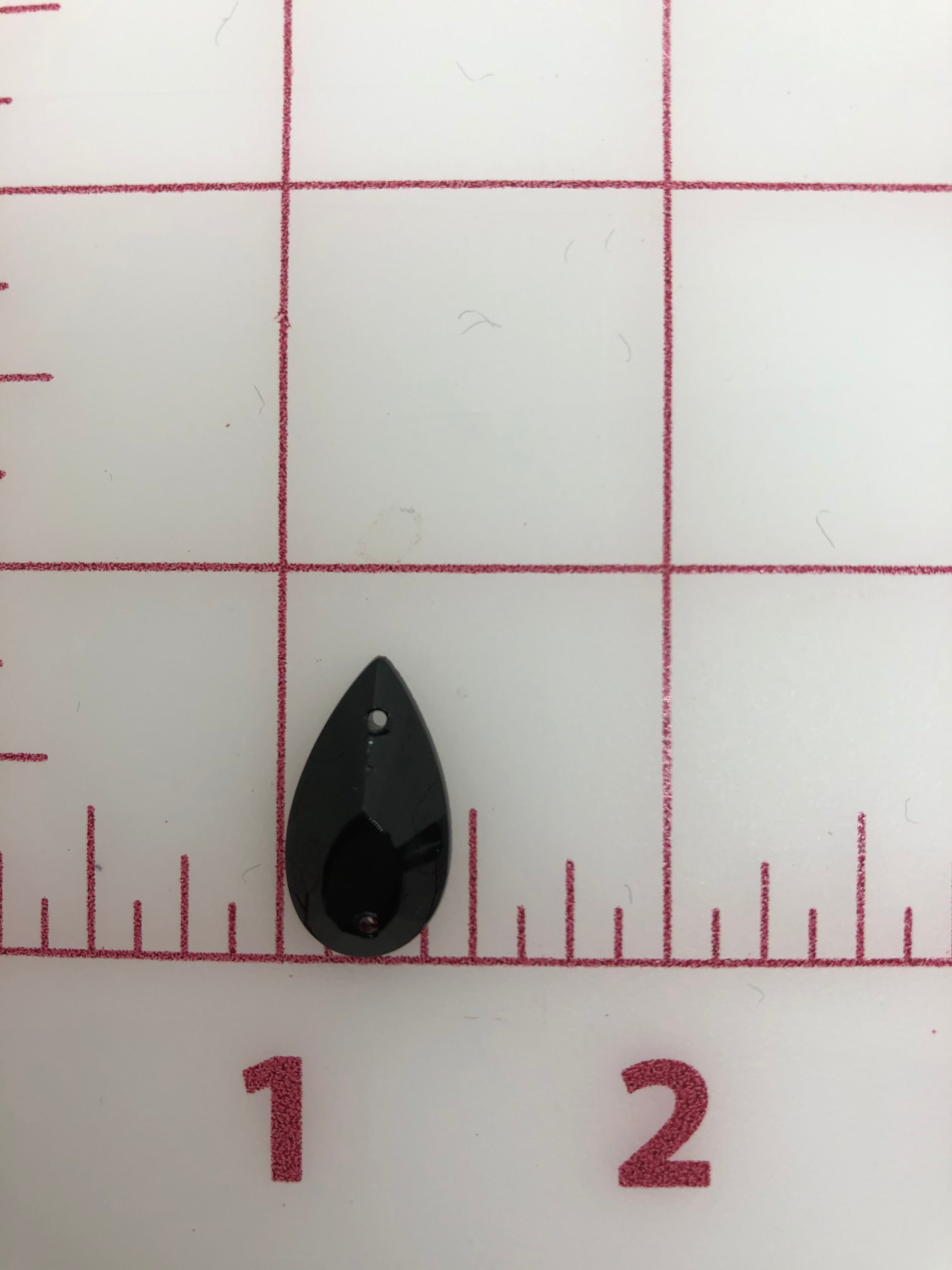 20x11mm Czech Jet Pear Shape Rhinestones - 12 Pack for Sewing on Dresses, Costumes & DIY Crafts