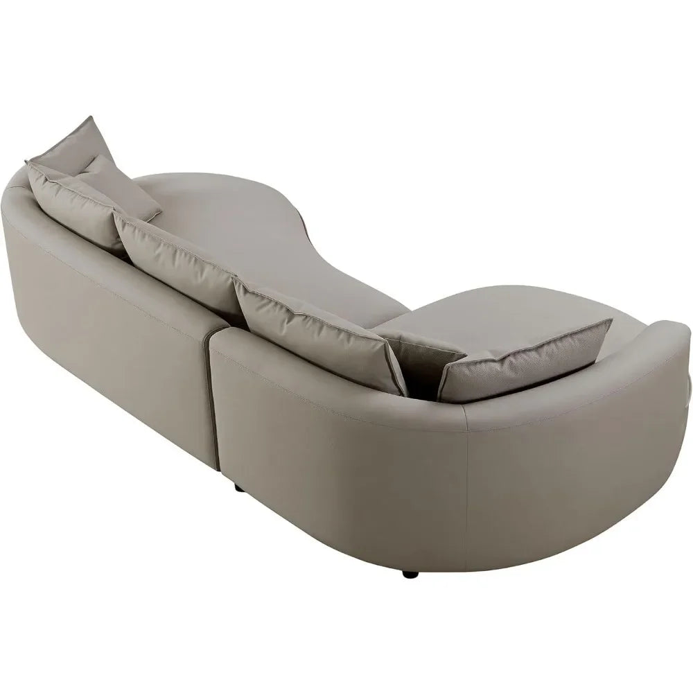 Luxury Curved Sectional Boucle Sofa Couch – Modern Upholstered Living Room Furniture for Comfortable Lounging & Stylish Home Decor | Perfect for Family Gatherings, Movie Nights & Contemporary Living Spaces