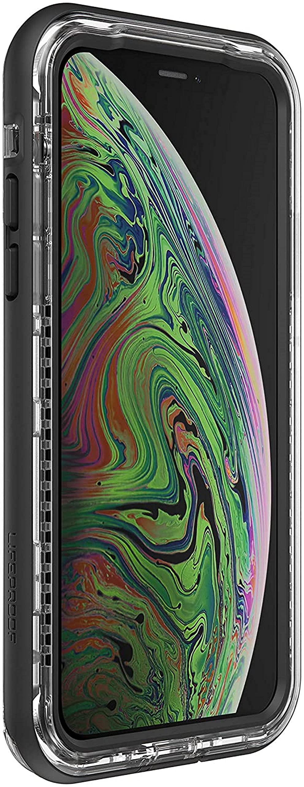 LifeProof Next Series iPhone X/XS Case with 360° Rotating Ring Holder & Kickstand - Black Crystal - Protective Phone Cover for Work, Travel & Outdoor Activities
