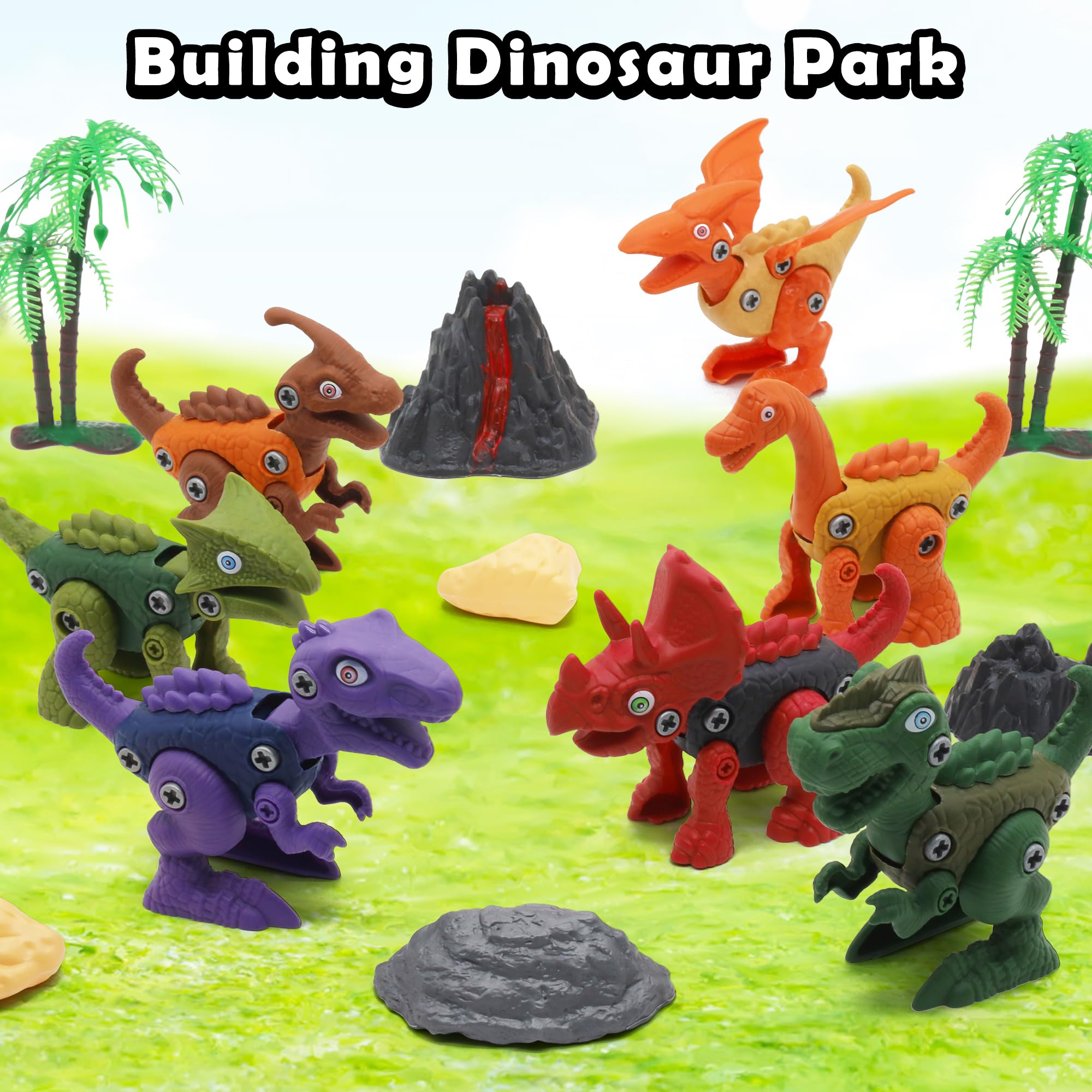 Take Apart Dinosaur Toys for Kids - STEM Construction Building Set with Electric Drill, 11-Piece Jurassic Learning Kit | Educational Birthday Gifts for Boys & Girls | Perfect for Classroom Activities, Party Favors & Creative Play