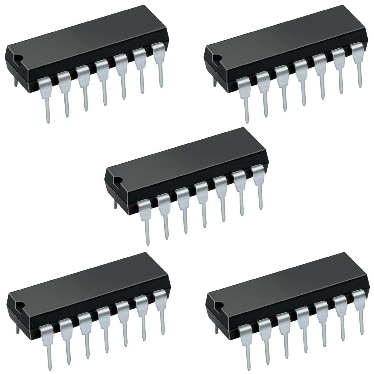 5 Pack NE556 14-Pin Dual 555 Timer Linear ICs - High Precision Timing Circuits for DIY Electronics, Robotics, and Industrial Control Systems | EX ELECTRONIX EXPRESS