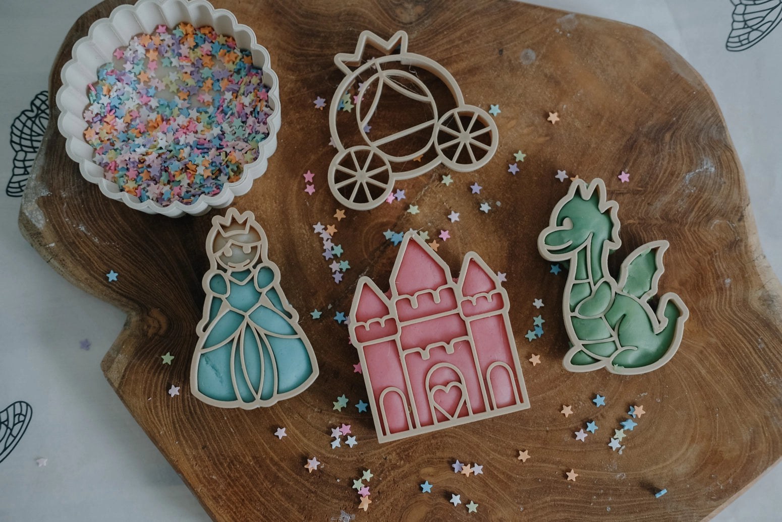 Eco-Friendly Fairytale Princess Playdough Sensory Play Set with Cutter - Perfect for Kids Creative Play & Early Learning Activities