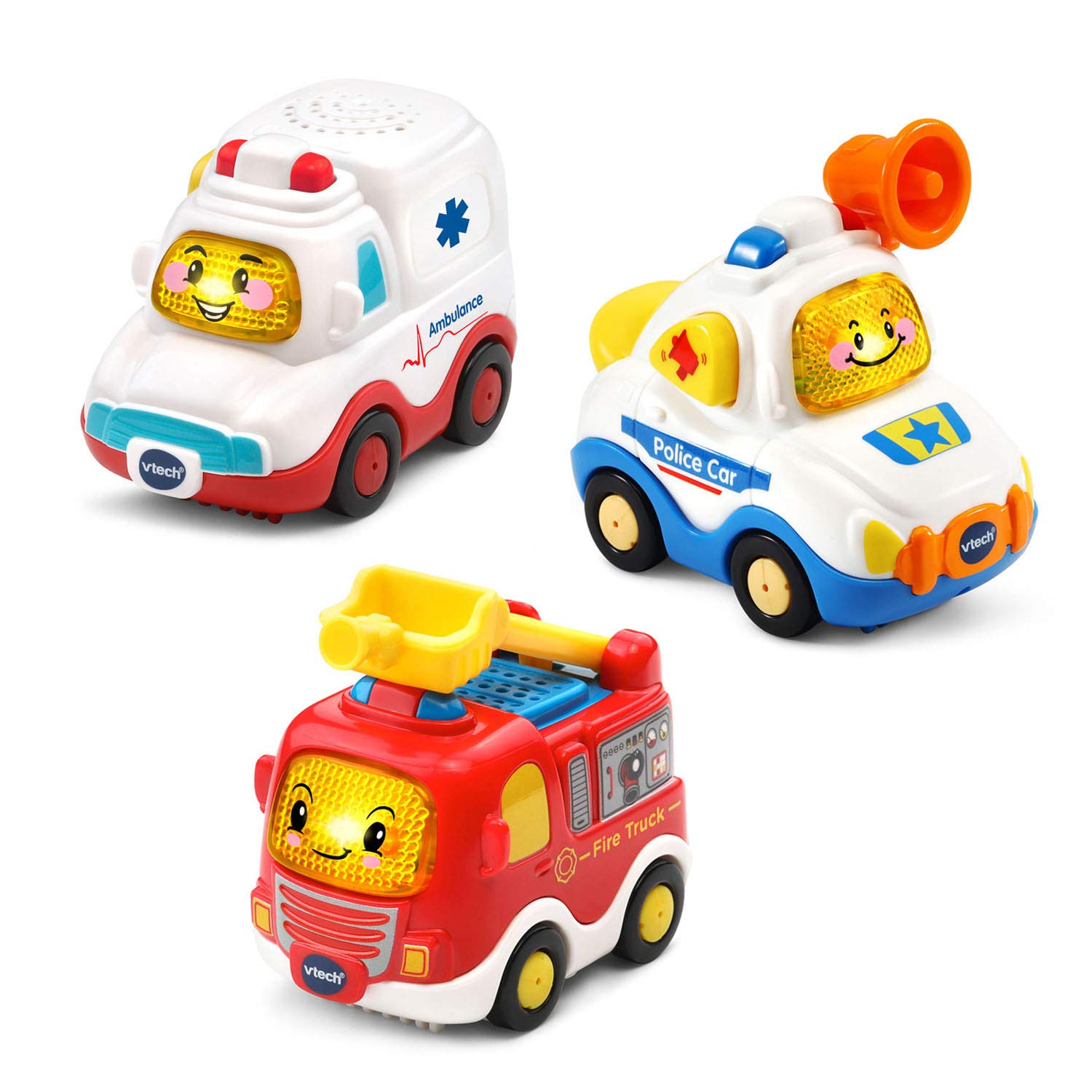 VTech Go! Go! Smart Wheels Rescue Vehicle Pack - Interactive Learning Toy for Kids Ages 1-5 Years - Fire Truck & Police Car Playset - Perfect for Pretend Play, Early Childhood Development & STEM Learning