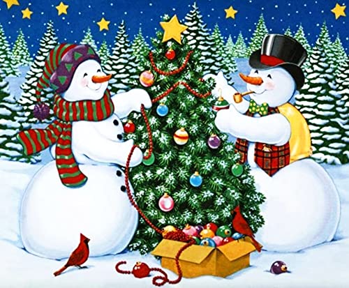 1000 Piece Christmas Jigsaw Puzzle for Adults & Kids - Festive Snowman Holiday Puzzle Game Toy - Perfect Gift for Family & Friends - Fun Christmas Tree Decorating Activity