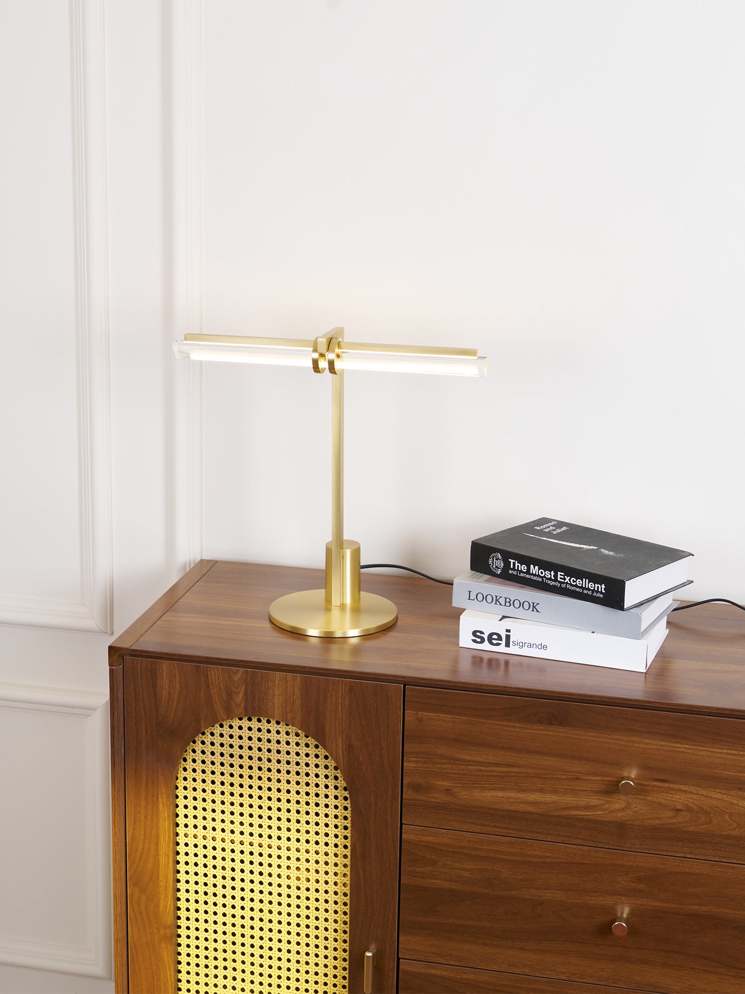 Modern Reed Table Lamp - Adjustable Brightness LED Desk Light for Home Office, Bedroom & Study - Perfect for Reading, Working & Relaxing