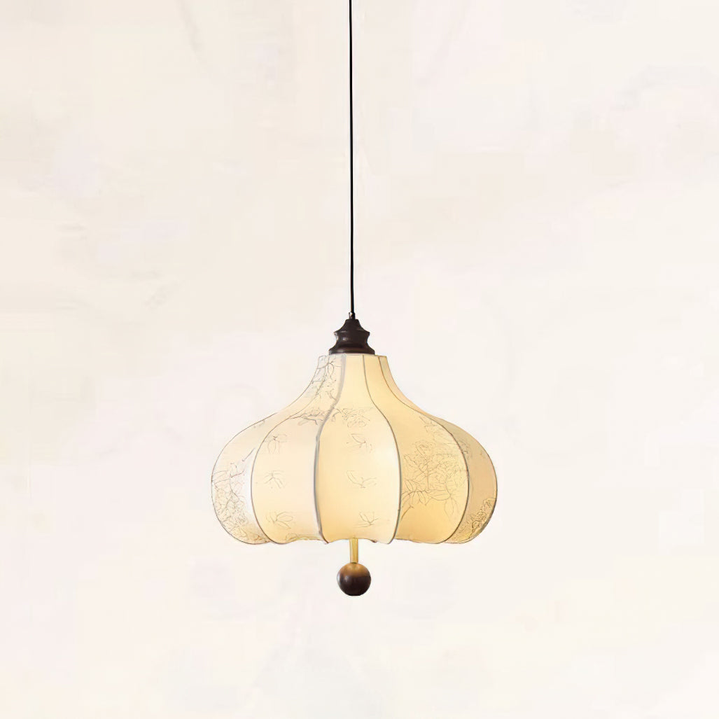 Stylish Chestnut Fabric Pendant Light - Modern Hanging Lamp for Dining Room, Kitchen Island & Bedroom Decor