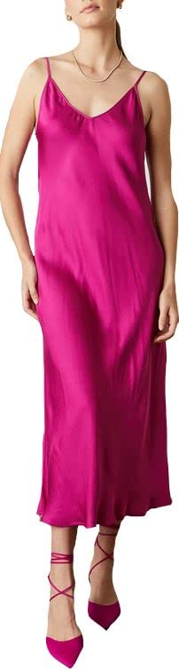 Velvet by Graham & Spencer Women's Poppy Maxi Slip Dress - Elegant Long Sleeve Evening Gown for Parties, Weddings & Special Occasions