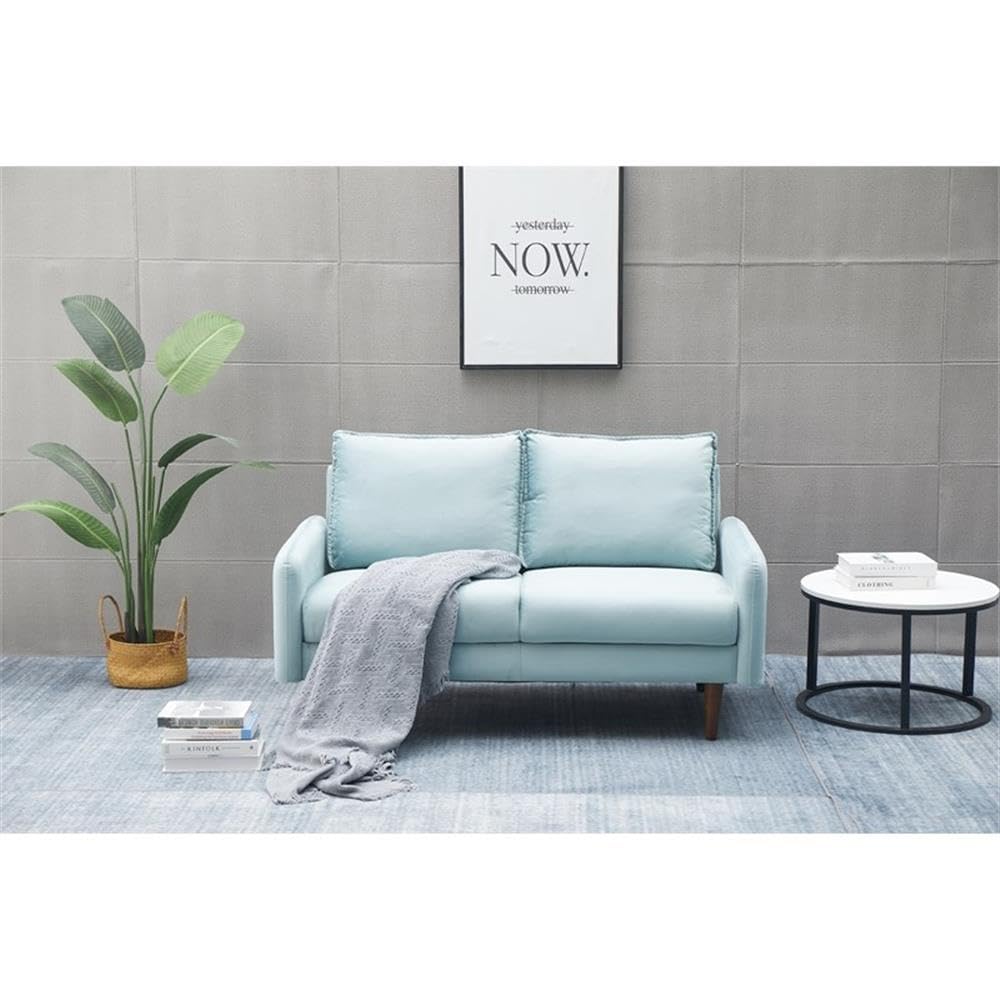 Hambrok Velvet Living Room Loveseat in Light Grayish Cyan - Modern Small Sofa for Apartments, Cozy Seating for Couples, Perfect for Living Rooms & Reading Nooks