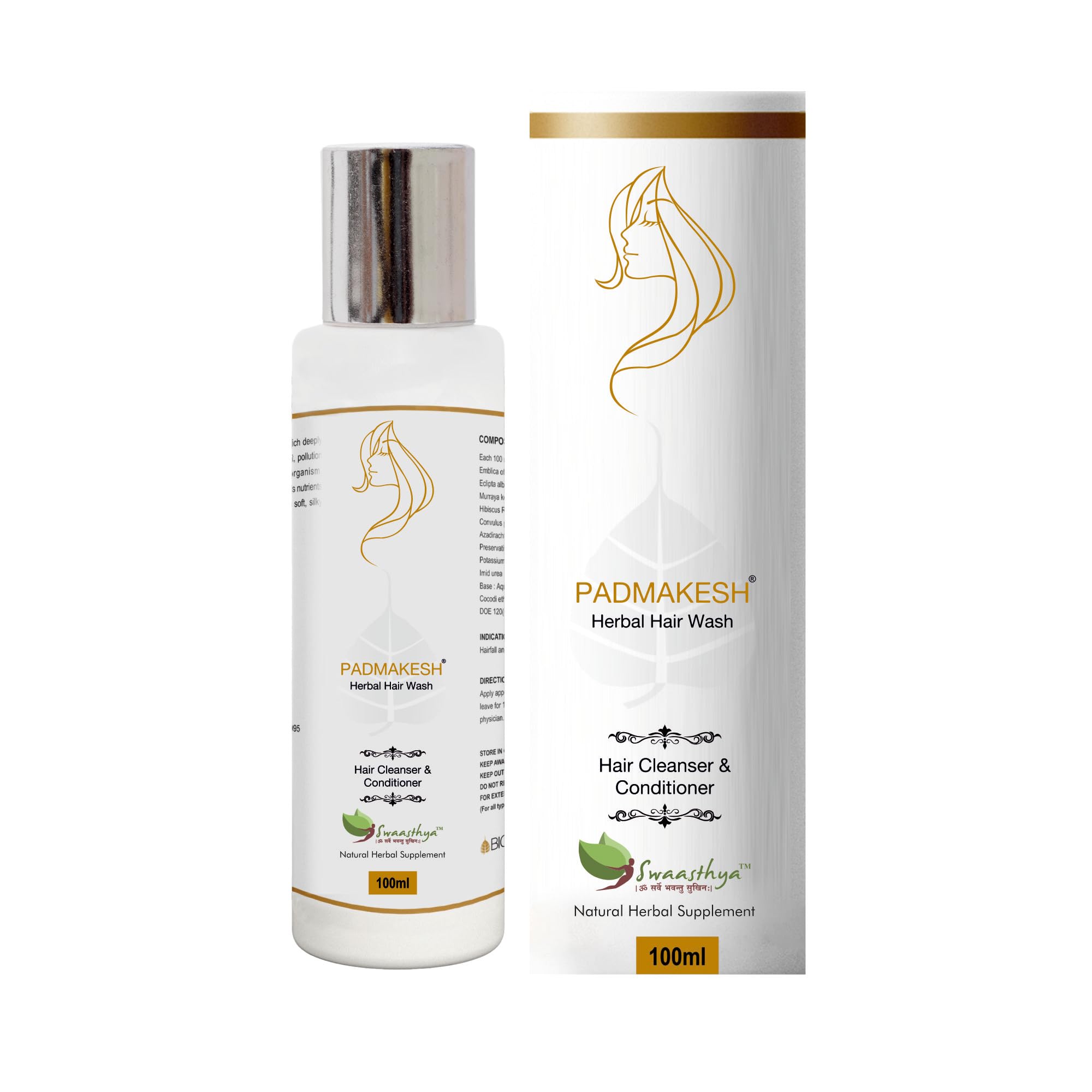 Swaasthya™ Nourishing Herbal Hair Wash - Natural Ayurvedic Shampoo for Dry & Damaged Hair - Sulfate-Free & Chemical-Free Hair Care - Perfect for Daily Use & Scalp Nourishment