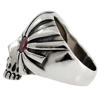 Pirate Sterling Silver Skull Ring for Men - Gothic Punk Jewelry - Perfect for Halloween, Cosplay & Biker Fashion Accessories